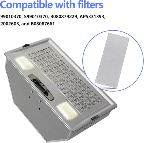 Miniatura 2 de S99010370 Filtro de campana extractora compatible con filtro de grasa de aluminio Broan Nutone, repuesto para filtros de campana extractora Broan
