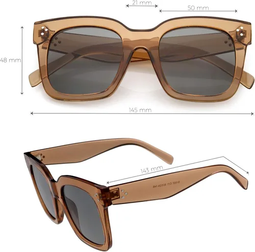 Miniatura 20 de zeroUV - Gafas de sol cuadradas retro de moda de gran tamaño para mujer estilo vintage 1.969 pulgadas
