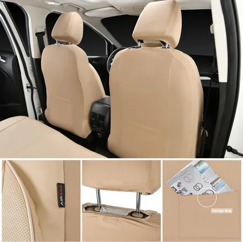 Miniatura 3 de CAR PASS Juego completo de fundas de asiento de cuero, universal, resistentes al agua, soporte de respaldo de espuma 3D, comodidad de lujo, 5