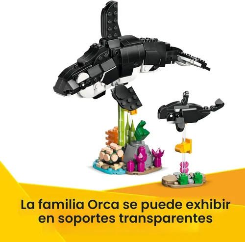 Miniatura 4 de LEGO Creator 3 en 1 Familia de Pandas Salvajes - Kit de Juguetes de Construcción para Niños con 3 Opciones de Construcción, Panda, Pingüino o Orca