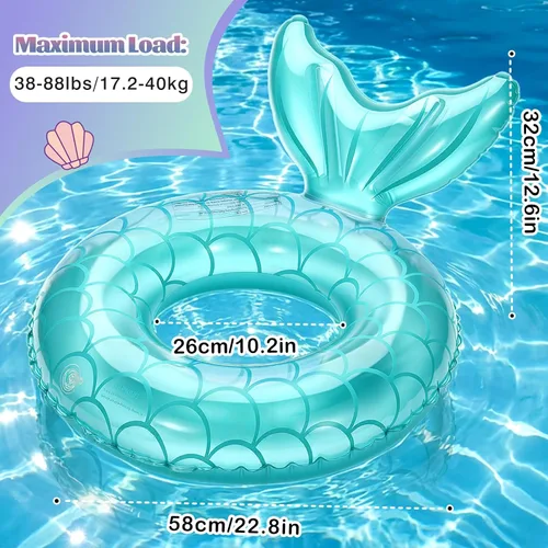 Miniatura 6 de MoKo Anillo de natación inflable, lindo flotador de piscina, decoración de tubo, tubos de natación, piscina al aire libre, playa, flotadores de Azul