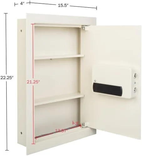 Miniatura 3 de Stalwart - Caja fuerte en la pared, seguro para el hogar o el negocio con teclado y 2 llaves de anulación manuales, protege dinero, joyas