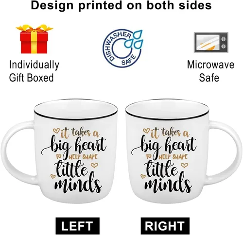 Miniatura 2 de Quimoy Taza de café con texto en inglés "It Takes A Big Heart", regalos inspiradores para profesores, taza de agradecimiento para graduación