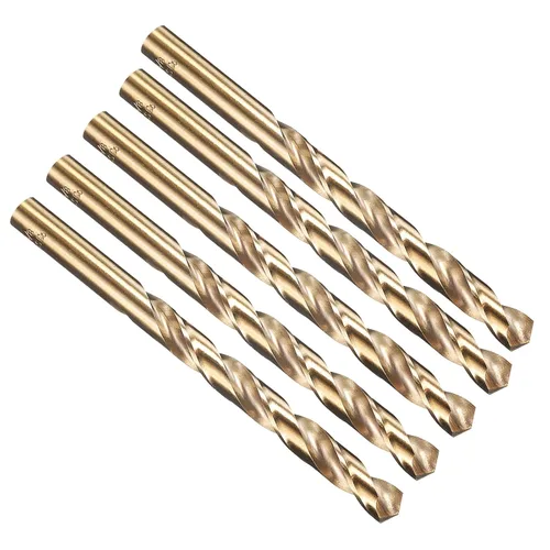 Miniatura 168 de PATIKIL Broca Jobber de 0.039 in, vástago recto M35 cobalto 5% acero de alta velocidad 135° acabado dorado para metal duro de acero inoxidable - 2