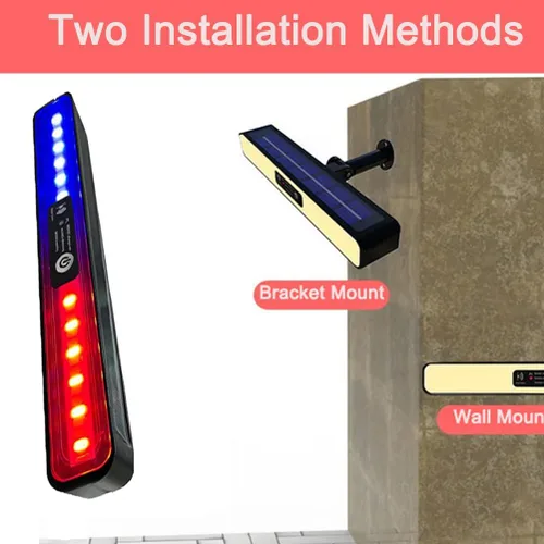 Miniatura 4 de Aolyty Luces solares para exteriores, 3 modos de iluminación, luces estroboscópicas solares IP65, impermeables, luces de advertencia solares