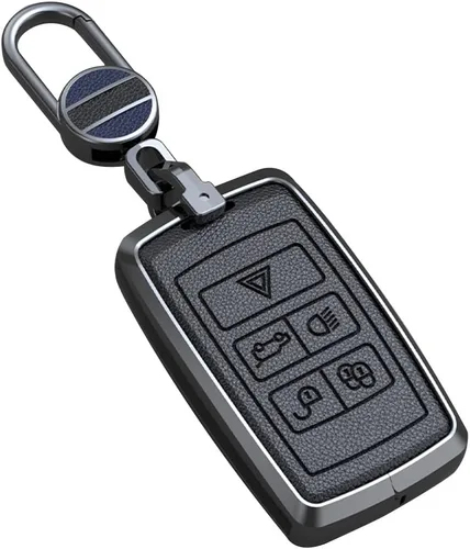Miniatura 14 de ontto Funda para llavero Land Rover de piel antiarañazos, protección completa para Defender Discovery Sport Fit para Jaguar Negro Tipo A-Negro