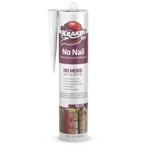Miniatura 2 de KRAKEN BOND No More Nails - Adhesivo de poliuretano transparente, 100% impermeable (D4) y sellador para madera, cerámica, azulejos, pisos, granito