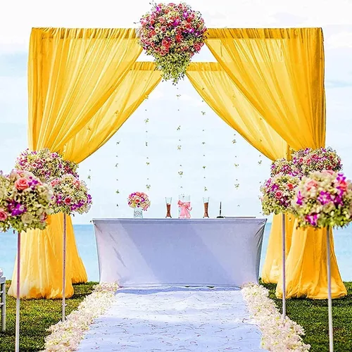 Miniatura 15 de DUOBAO Cortina de gasa naranja transparente de 10 pies, 2 paneles de 29 x 120 pulgadas, cortinas de tela de gasa para ceremonia de boda, cortinas