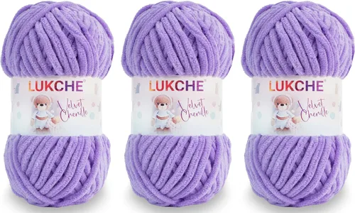 Miniatura 22 de Hilado de chenilla de terciopelo para amigurumi y punto de crochet súper voluminoso 100 gr (69,0 m) (Grosor del hilo 8 mm) (Verde espárrago) 1