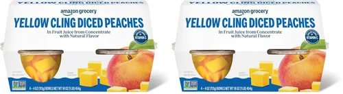 Miniatura 5 de Amazon Fresh, Melocotones amarillos en cubitos en jugo de frutas, cuencos de 4 onzas (paquete de 4)