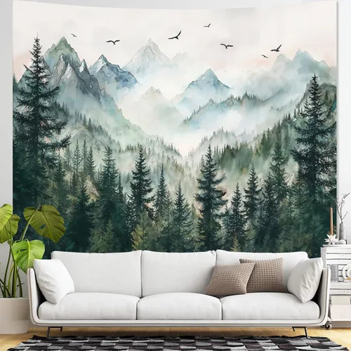Miniatura 22 de Zussun Tapiz blanco y negro con noche estrellada, tapices de montaña para dormitorio, estética de luna y estrellas, tapiz para colgar en la pared