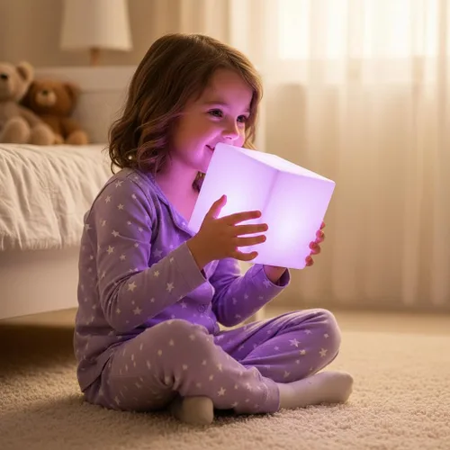 Miniatura 5 de Lámpara de cubo LED de 4 pulgadas, lámpara de cubo Tesseract de 16 colores RGB con control remoto, lámpara de estado de ánimo impermeable recargable