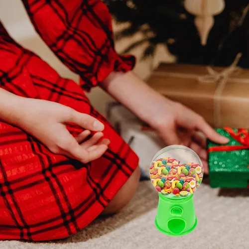 Miniatura 7 de STOBOK Mini máquina de dulces dispensador de juguetes giratorio Gumball Candy Catcher para niños Fiesta Jugar Mejorar la coordinación mano-ojo, Verde