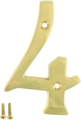 A300 4 pulgadas latón brillante casa número 4/ZhongWang Hardware A300 Casa de latón brillante de 4 pulgadas número 4 Bright Brass