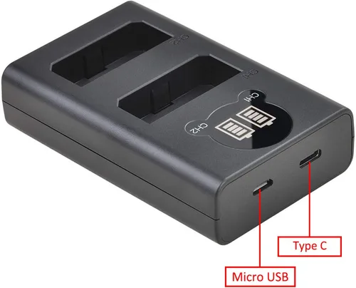 Miniatura 7 de Batmax Paquete de 2 baterías LP-E5 + cargador USB dual LCD con puerto tipo C para Canon EOS Rebel XS, Rebel Xsi, Rebel T1i, 1000D, 500D, 450D, Kiss