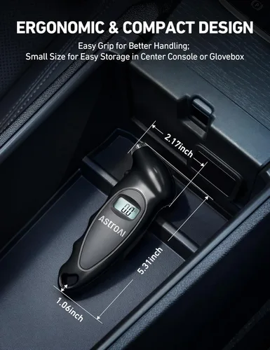 Miniatura 7 de AstroAI Medidor digital de presión de neumáticos de 200 PSI, medidor de neumáticos industrial calibrado a ANSI B40.7 grado 2A (± 0.5%)