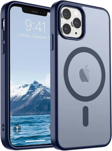 Miniatura 19 de SUPFINE Funda magnética para iPhone 11 Pro Max (compatible con MagSafe) (protección contra caídas de grado militar), delgada, translúcida mate, a