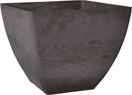 Miniatura 10 de PSW Pot Collection Maceta cuadrada compuesta de plástico, piedra y madera, de 16 x 13 pulgadas, sin orificio de drenaje (perforable), moderna maceta