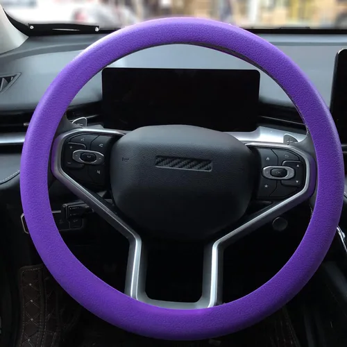 Miniatura 6 de Funda azul para volante de automóvil: universal RPKEY de 13.5 a 15 pulgadas, funda de silicona compatible con la mayoría de los modelos