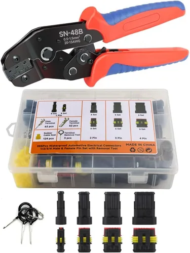 Miniatura 13 de 94 Piezas 6 Juegos Kit de Conectores Deutsch DT, Conectores DT de 2/3/4/6/8/12 Pines con Contactos Estampados Tamaño 16, Conectores Impermeables