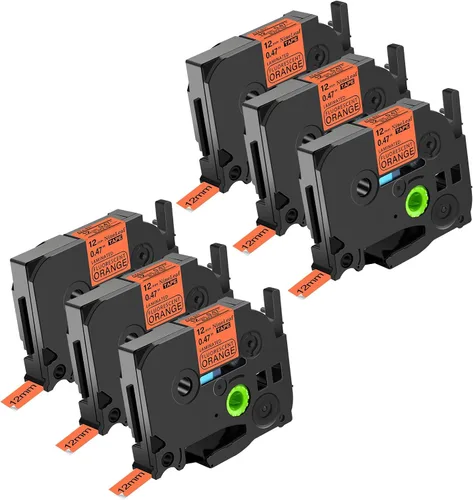 Miniatura 10 de NineLeaf Paquete de 6 cintas de etiquetas compatibles con Brother TZ TZe TZe-531 TZe531 TZ-531 TZ531 0.472 in 1/2 pulgadas, negro sobre azul
