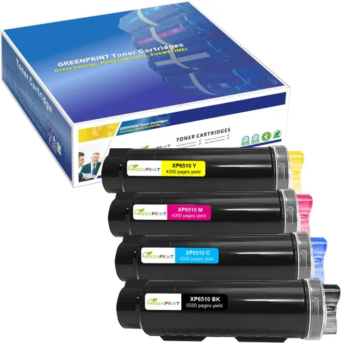 Paquete de 4 cartuchos de tóner compatibles 6510 6515 [rendimiento extra alto] 5500 páginas BK, 4300 páginas CMY para impresoras Xerox Phaser