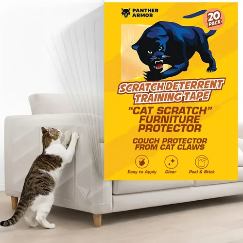 Miniatura 15 de Paquete de 8 láminas de cinta protectora de muebles contra arañazos de gatos – Adhesivo de doble cara para entrenamiento (4 XL, 4 grandes)