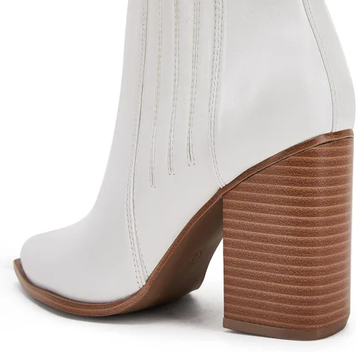 Miniatura 4 de Botines de tacón de bloque medio apilados con punta puntiaguda para mujer