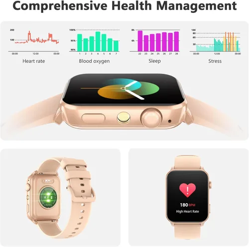 Miniatura 4 de Blackview Reloj inteligente para mujer, 1.91 pulgadas, pantalla táctil HD, con linterna, notificaciones Bluetooth, hacer llamadas, frecuencia