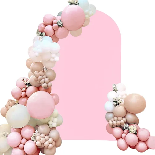 Cubierta de Arco de Boda Ajustada de Spandex 7.2 Pies, Cubierta de Fondo de Arco Rosa, Cubiertas de Soporte de Fondo Chiara de Parte Superior