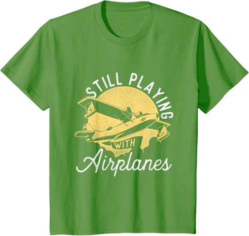 Miniatura 53 de Still Playing With Airplanes - Camiseta de control remoto RC Avión Piloto, Negro