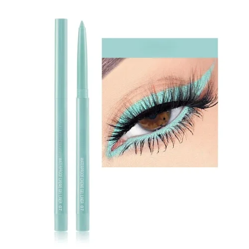 Miniatura 2 de lápiz delineador de ojos retráctil delineador de ojos pigmentado cremoso a prueba de manchas lápiz delineador de ojos verde menta A-verde menta