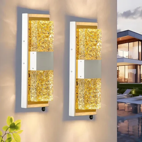 Miniatura 22 de Lámpara de pared inteligente para exteriores, lámpara exterior que cambia de color RGB, iluminación de pared exterior de carcasa de metal, luces