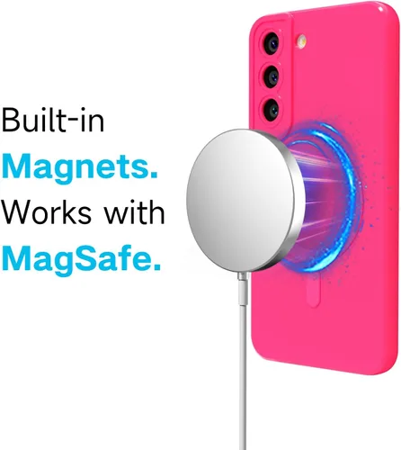 Miniatura 3 de Svanove para Samsung Galaxy S22 Funda de teléfono de silicona magnética, compatible con Magsafe, linda para mujeres, brillante color brillante, gel