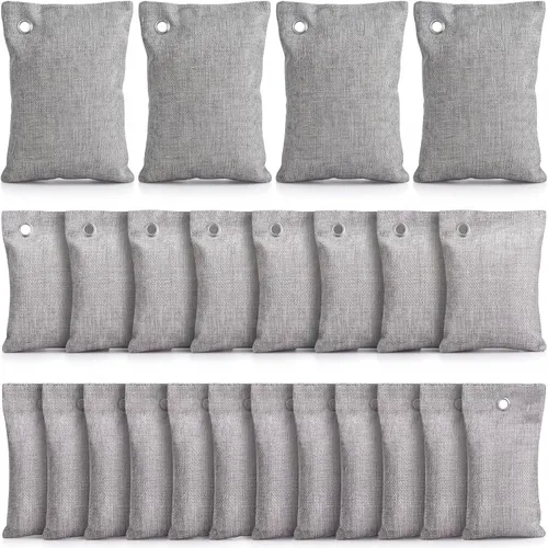 Nuanchu 24 unidades de absorción de olores de carbón activado de 1.76 oz/3.53 oz/200 g, bolsas de carbón de bambú purificador de aire, absorbente de