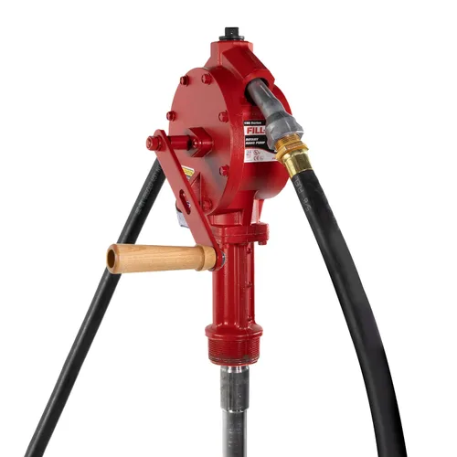 Miniatura 18 de Fill-Rite FR152 bomba de mano de pistón con manguera y boquilla, color rojo