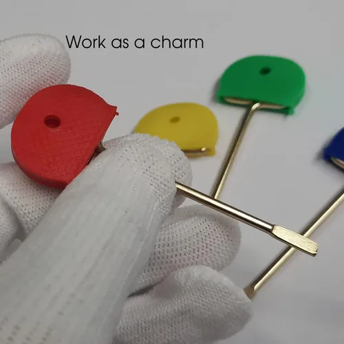 Miniatura 2 de Reemplazo de llave de emergencia de baño/dormitorio para puerta interior, paquete de 4 (dorado con tapa)