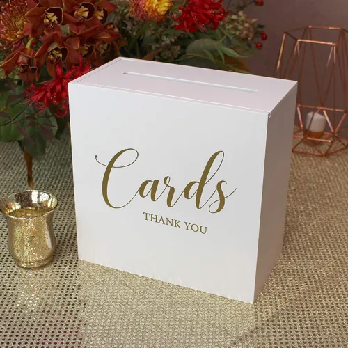 Miniatura 4 de Lillian Rose Caja de tarjeta de boda de madera blanca
