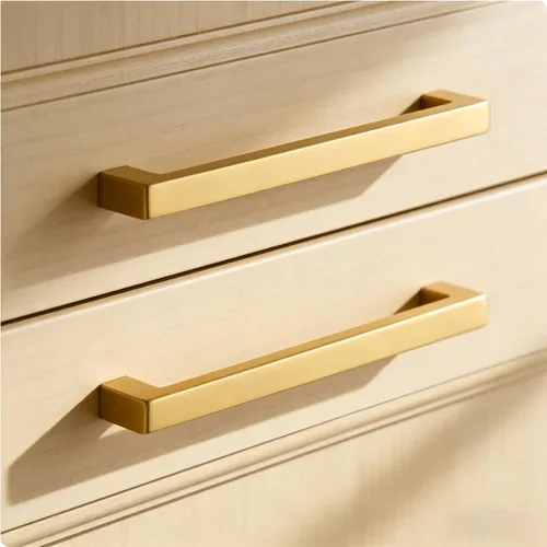 Miniatura 5 de Homdiy Manijas de gabinete de cocina de bronce cepillado de 6- 1/4 pulgadas, paquete de 30 tiradores de gabinete dorados, cuadrados, herrajes