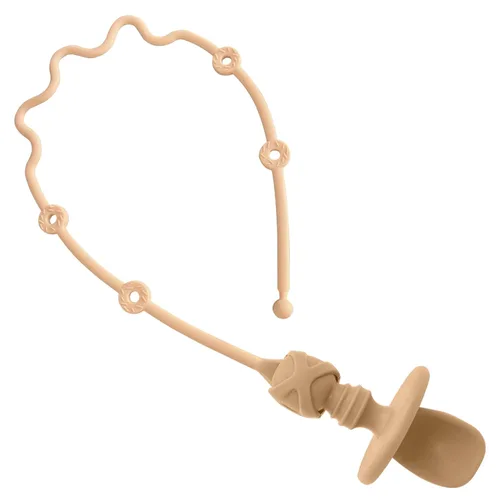 Miniatura 9 de Cucharas para Bebés Autoalimentación 6 Meses Correa de Silicona para Sujetar Chupetes Utensilios para Niños Pequeños Accesorios para Silla Rosa