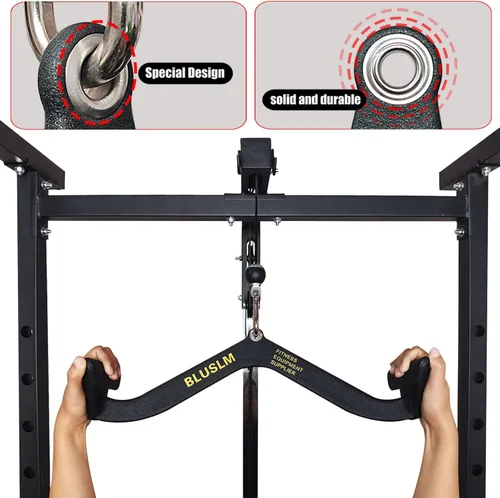 Miniatura 8 de BLUSLM LAT Pull Down Bar for Cable Machine, LAT Pulldown Attachments T-bar V-bar Cable Attachment for Gym, Back Tricep Strength Training Handle