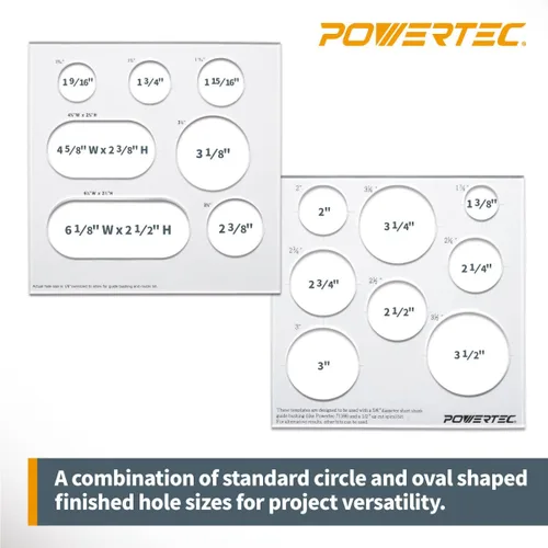 Miniatura 2 de POWERTEC 71622 - Plantillas decorativas de acrílico transparente de 12 x 10 pulgadas, plantillas de plantillas de incrustaciones