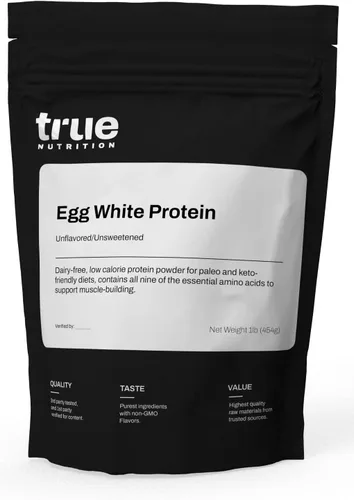 Miniatura 12 de True Nutrition Proteína de clara de huevo en polvo - 24g de proteína de huevo no transgénica por porción - Baja en carbohidratos, baja en grasa
