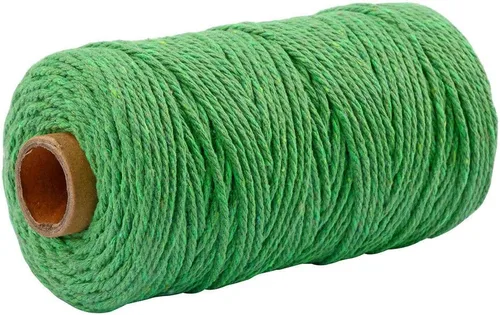 Miniatura 17 de Cuerda de algodón para macramé de 109 yardas de 0.118 pulgadas, 4 hebras trenzadas, cuerda para envolver colgadores de plantas, tejer, suministros