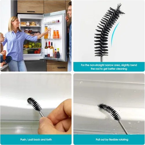 Miniatura 3 de Cepillo de drenaje Cepillo de limpieza de tuberías Agujero de drenaje delgado Herramienta de limpieza Manguera Flexible Tubo de alimentación Cepillo