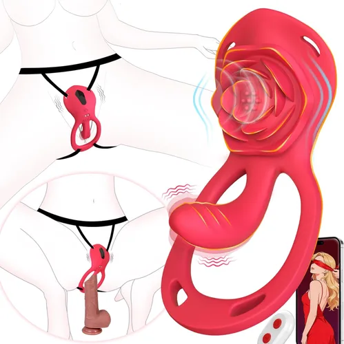 Miniatura 10 de ZOOPLOU BDSM - Vibrador portátil con control remoto para parejas, mujeres, adultos, juguetes sexuales para hombres, manos libres, vibrador de Rojo
