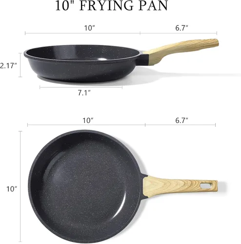 Miniatura 2 de GiPP Sartén antiadherente de cerámica - sartén de 10 pulgadas saludable, antiadherente, no tóxica, compatible con inducción, sartén de tortilla, Gris