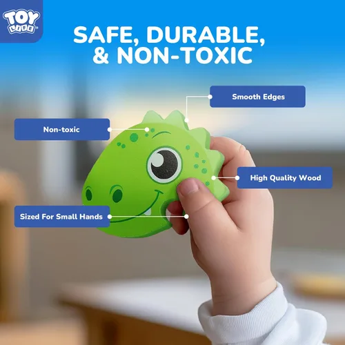 Miniatura 4 de TOY Life - Rompecabezas de madera para niños pequeños de 2 a 4 años, paquete de 6 rompecabezas de dinosaurios para niños pequeños de 1 a 3 años