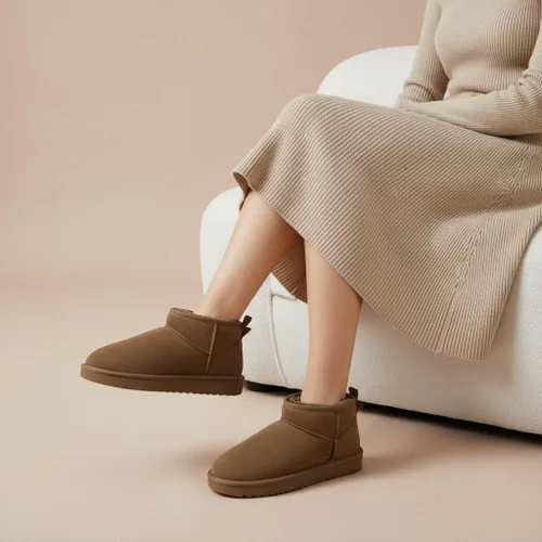 Miniatura 98 de CUSHIONAIRE, Hip 2 - Botas de nieve de gamuza auténtica para mujer, sin cordones, con cómodo forro de piel de oveja sintética + espuma viscoelástica