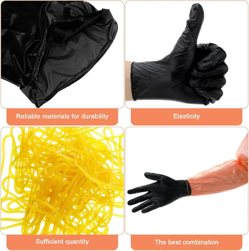 Miniatura 4 de Zhanmai Juego de 24 Guantes de Vestir de Campo para Ciervos, Guantes para Destripar Ciervos, Guantes de Nitrilo para Caza, Limpieza para Kit